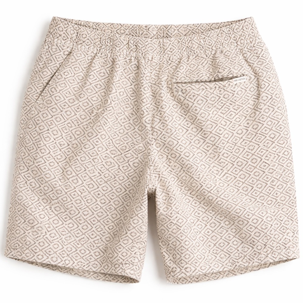 Hollister Men’s Beige Pattern Linen Blend Shorts - Picture 2 of 2